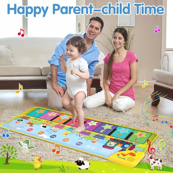 Floor Piano Mat for Toddlers 1-3 with Music Sounds Educational Baby Musical Toys - Picture 6 of 12